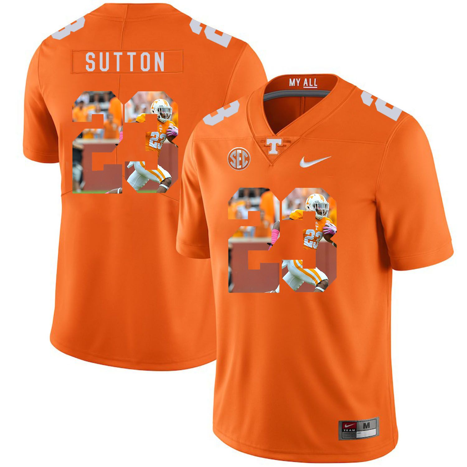 Men Tennessee Volunteers #23 Sutton Orange Fashion Edition Customized NCAA Jerseys->customized ncaa jersey->Custom Jersey